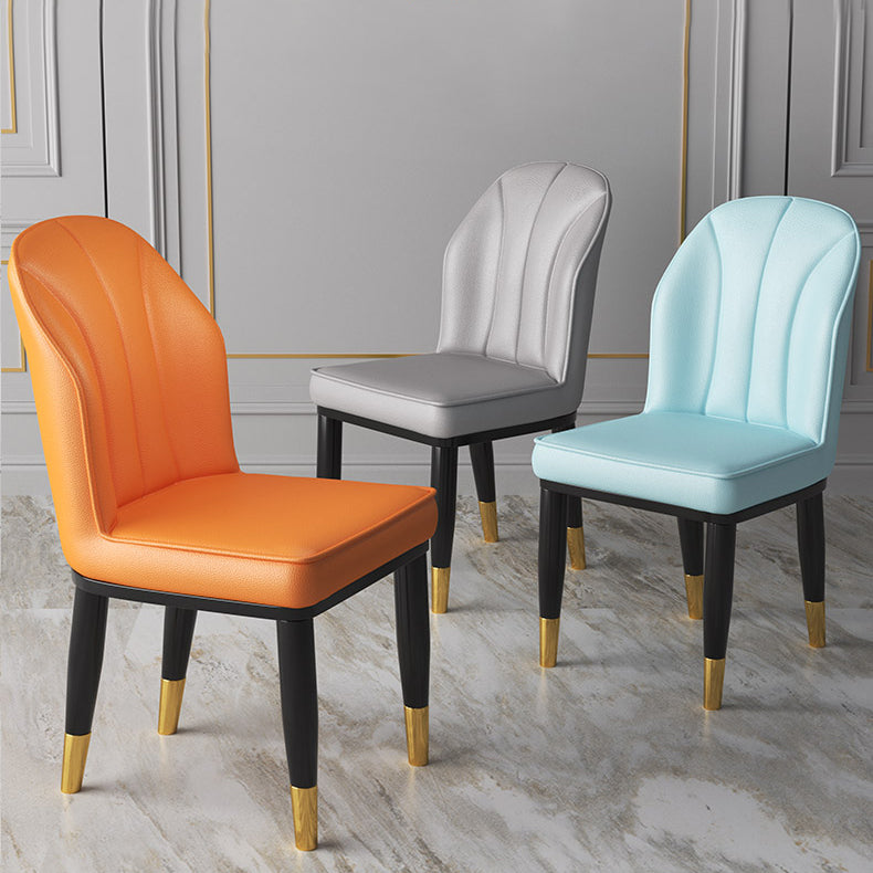 Metal Contemporary Dining Room Chairs Metallic Finish Wingback Side Chairs Clearhalo ' kitchen&dining_furn' 'Dining Chairs' 'Dining Tables & Seating' 'dining_chair' 'furn' 'furn_dining_chair' 'Furniture' 'furniture_dining_chair' 'Kitchen & Dining Furniture' 'kitchen' 3468916