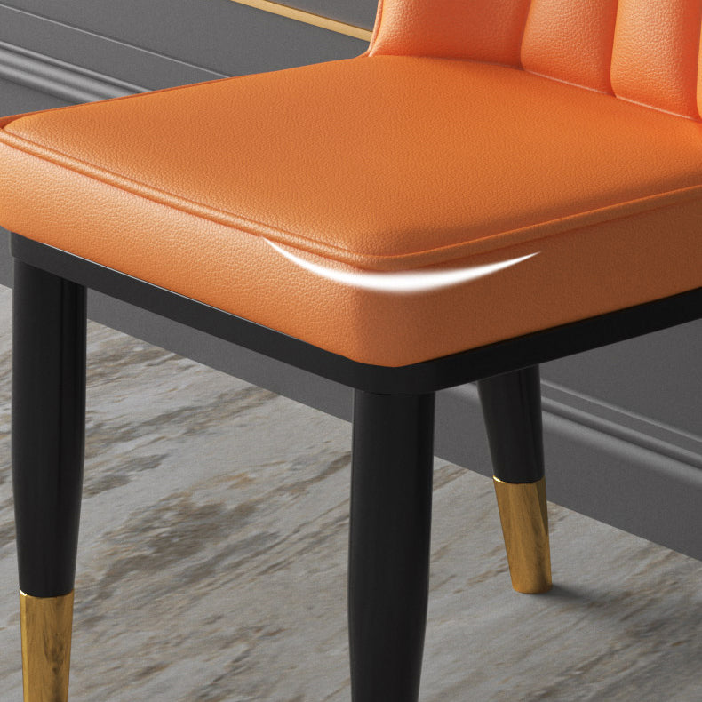 Metal Contemporary Dining Room Chairs Metallic Finish Wingback Side Chairs Clearhalo ' kitchen&dining_furn' 'Dining Chairs' 'Dining Tables & Seating' 'dining_chair' 'furn' 'furn_dining_chair' 'Furniture' 'furniture_dining_chair' 'Kitchen & Dining Furniture' 'kitchen' 3468927