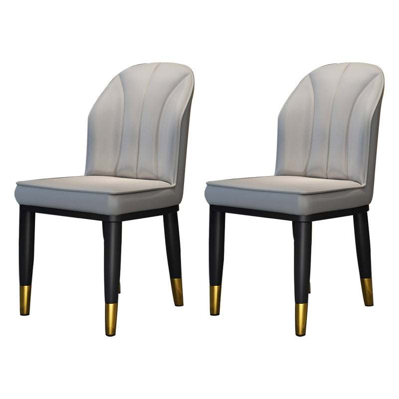 Metal Contemporary Dining Room Chairs Metallic Finish Wingback Side Chairs Light Gray 2 Piece Set Brass Gold Clearhalo ' kitchen&dining_furn' 'Dining Chairs' 'Dining Tables & Seating' 'dining_chair' 'furn' 'furn_dining_chair' 'Furniture' 'furniture_dining_chair' 'Kitchen & Dining Furniture' 'kitchen' 3468929