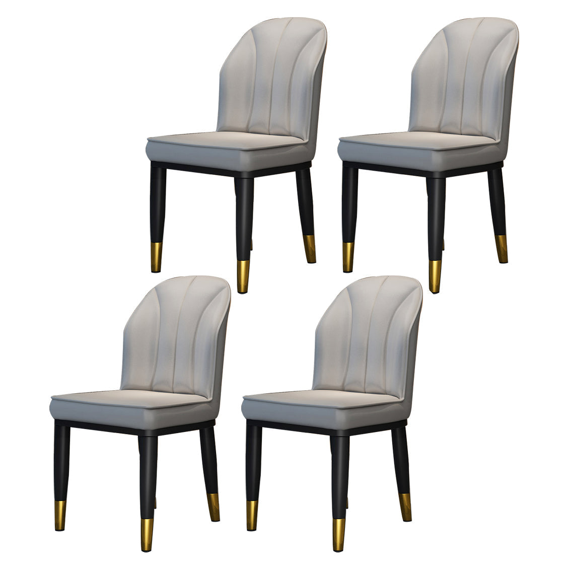 Metal Contemporary Dining Room Chairs Metallic Finish Wingback Side Chairs Light Gray 4 Piece Set Brass Gold Clearhalo ' kitchen&dining_furn' 'Dining Chairs' 'Dining Tables & Seating' 'dining_chair' 'furn' 'furn_dining_chair' 'Furniture' 'furniture_dining_chair' 'Kitchen & Dining Furniture' 'kitchen' 3468943