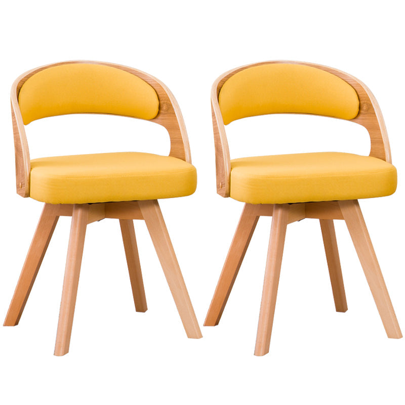 Contemporary Style Dining Chair Solid Wood Open Back Side Chair of 17" Wide for Home Yellow 2 Piece Set Clearhalo ' kitchen&dining_furn' 'Dining Chairs' 'Dining Tables & Seating' 'dining_chair' 'furn' 'furn_dining_chair' 'Furniture' 'furniture_dining_chair' 'Kitchen & Dining Furniture' 'kitchen' 3468950
