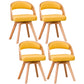 Contemporary Style Dining Chair Solid Wood Open Back Side Chair of 17" Wide for Home Yellow 4 Piece Set Clearhalo ' kitchen&dining_furn' 'Dining Chairs' 'Dining Tables & Seating' 'dining_chair' 'furn' 'furn_dining_chair' 'Furniture' 'furniture_dining_chair' 'Kitchen & Dining Furniture' 'kitchen' 3468952