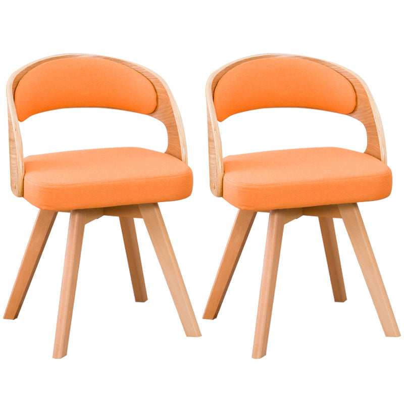 Contemporary Style Dining Chair Solid Wood Open Back Side Chair of 17" Wide for Home Orange 2 Piece Set Clearhalo ' kitchen&dining_furn' 'Dining Chairs' 'Dining Tables & Seating' 'dining_chair' 'furn' 'furn_dining_chair' 'Furniture' 'furniture_dining_chair' 'Kitchen & Dining Furniture' 'kitchen' 3468953