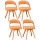 Contemporary Style Dining Chair Solid Wood Open Back Side Chair of 17" Wide for Home Orange 4 Piece Set Clearhalo ' kitchen&dining_furn' 'Dining Chairs' 'Dining Tables & Seating' 'dining_chair' 'furn' 'furn_dining_chair' 'Furniture' 'furniture_dining_chair' 'Kitchen & Dining Furniture' 'kitchen' 3468956