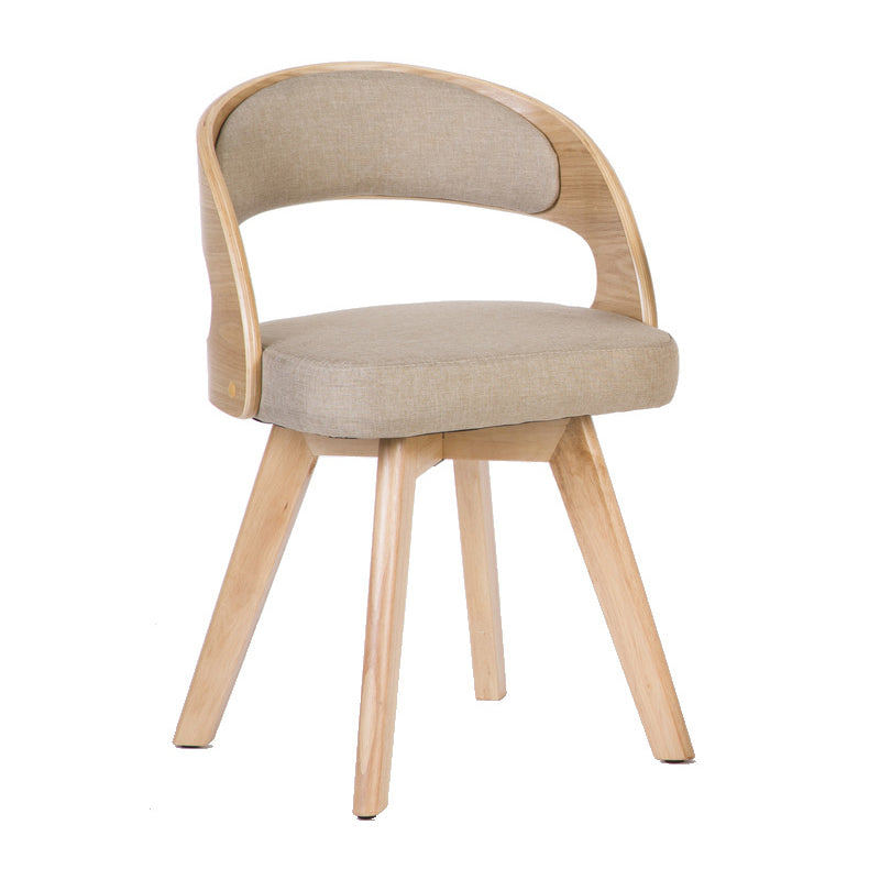 Contemporary Style Dining Chair Solid Wood Open Back Side Chair of 17" Wide for Home Beige 1 Piece Clearhalo ' kitchen&dining_furn' 'Dining Chairs' 'Dining Tables & Seating' 'dining_chair' 'furn' 'furn_dining_chair' 'Furniture' 'furniture_dining_chair' 'Kitchen & Dining Furniture' 'kitchen' 3468958