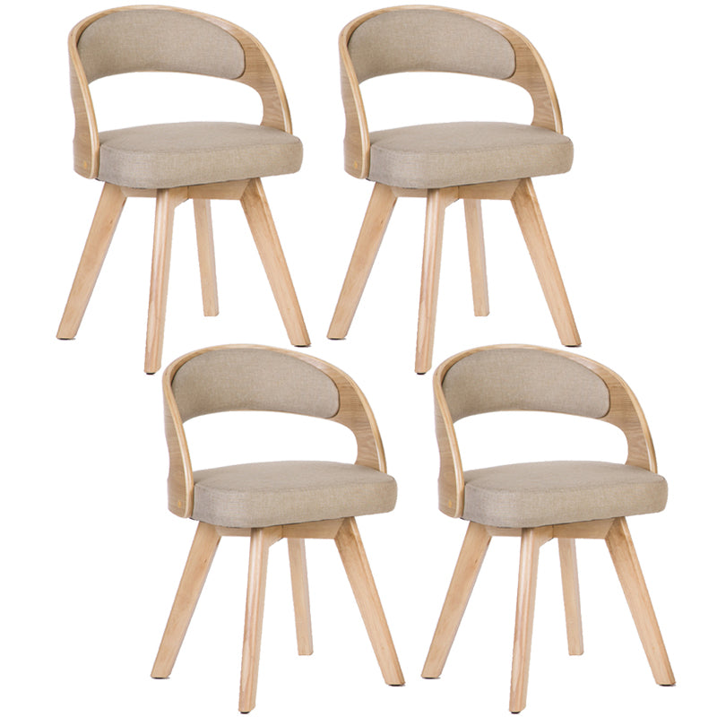 Contemporary Style Dining Chair Solid Wood Open Back Side Chair of 17" Wide for Home Beige 4 Piece Set Clearhalo ' kitchen&dining_furn' 'Dining Chairs' 'Dining Tables & Seating' 'dining_chair' 'furn' 'furn_dining_chair' 'Furniture' 'furniture_dining_chair' 'Kitchen & Dining Furniture' 'kitchen' 3468962