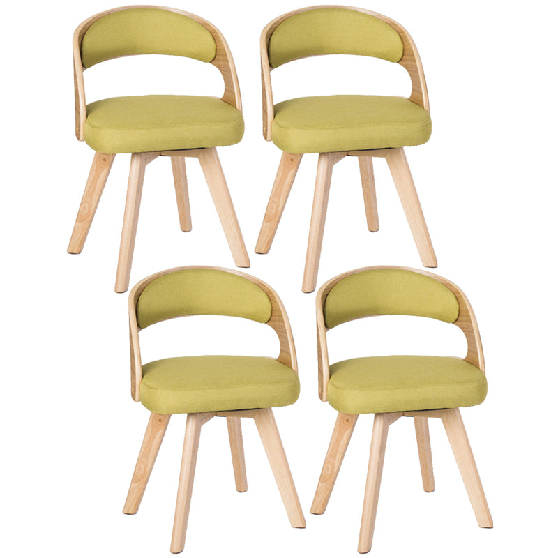 Contemporary Style Dining Chair Solid Wood Open Back Side Chair of 17" Wide for Home Green 4 Piece Set Clearhalo ' kitchen&dining_furn' 'Dining Chairs' 'Dining Tables & Seating' 'dining_chair' 'furn' 'furn_dining_chair' 'Furniture' 'furniture_dining_chair' 'Kitchen & Dining Furniture' 'kitchen' 3468967