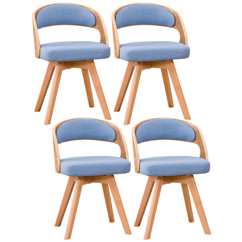 Contemporary Style Dining Chair Solid Wood Open Back Side Chair of 17" Wide for Home Blue 4 Piece Set Clearhalo ' kitchen&dining_furn' 'Dining Chairs' 'Dining Tables & Seating' 'dining_chair' 'furn' 'furn_dining_chair' 'Furniture' 'furniture_dining_chair' 'Kitchen & Dining Furniture' 'kitchen' 3468971