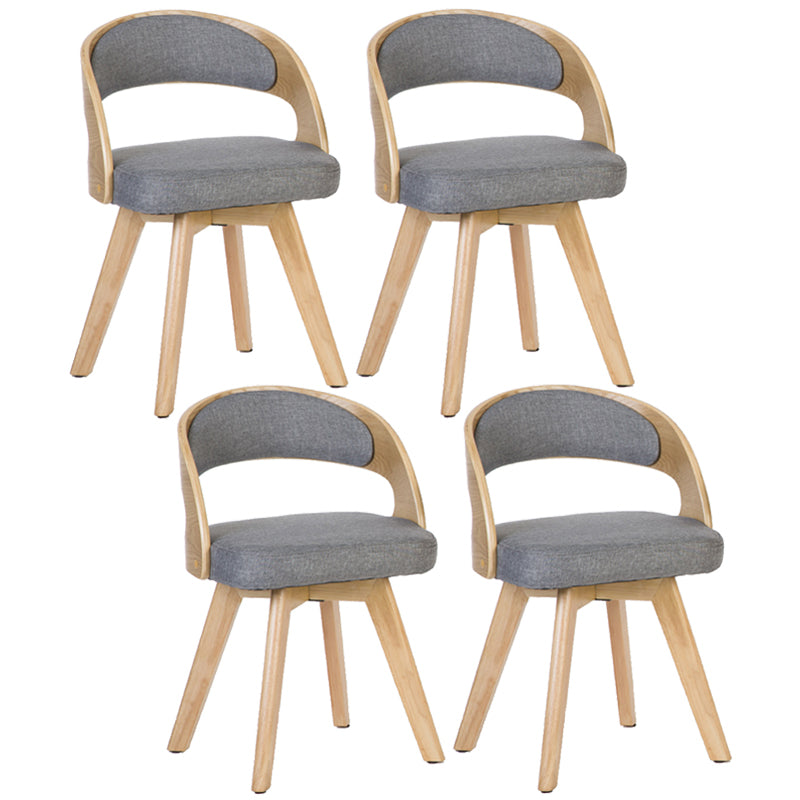Contemporary Style Dining Chair Solid Wood Open Back Side Chair of 17" Wide for Home Grey 4 Piece Set Clearhalo ' kitchen&dining_furn' 'Dining Chairs' 'Dining Tables & Seating' 'dining_chair' 'furn' 'furn_dining_chair' 'Furniture' 'furniture_dining_chair' 'Kitchen & Dining Furniture' 'kitchen' 3468974