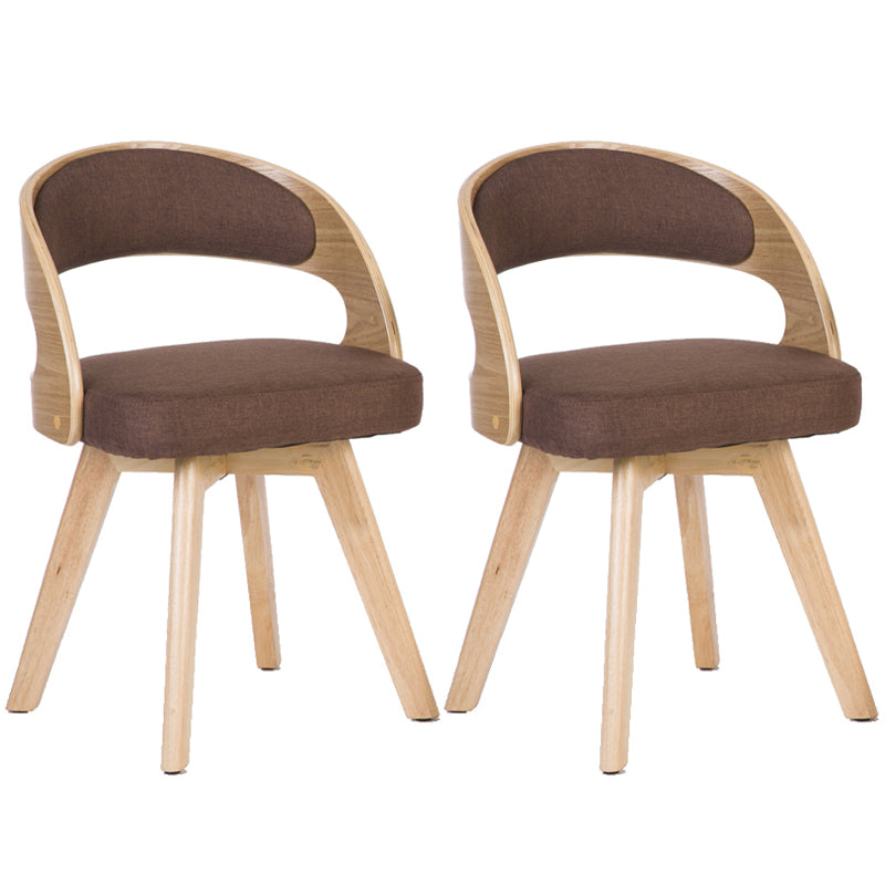 Contemporary Style Dining Chair Solid Wood Open Back Side Chair of 17" Wide for Home Dark Coffee 2 Piece Set Clearhalo ' kitchen&dining_furn' 'Dining Chairs' 'Dining Tables & Seating' 'dining_chair' 'furn' 'furn_dining_chair' 'Furniture' 'furniture_dining_chair' 'Kitchen & Dining Furniture' 'kitchen' 3468976