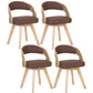 Contemporary Style Dining Chair Solid Wood Open Back Side Chair of 17" Wide for Home Dark Coffee 4 Piece Set Clearhalo ' kitchen&dining_furn' 'Dining Chairs' 'Dining Tables & Seating' 'dining_chair' 'furn' 'furn_dining_chair' 'Furniture' 'furniture_dining_chair' 'Kitchen & Dining Furniture' 'kitchen' 3468977