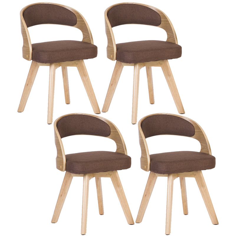 Contemporary Style Dining Chair Solid Wood Open Back Side Chair of 17" Wide for Home Dark Coffee 4 Piece Set Clearhalo ' kitchen&dining_furn' 'Dining Chairs' 'Dining Tables & Seating' 'dining_chair' 'furn' 'furn_dining_chair' 'Furniture' 'furniture_dining_chair' 'Kitchen & Dining Furniture' 'kitchen' 3468977