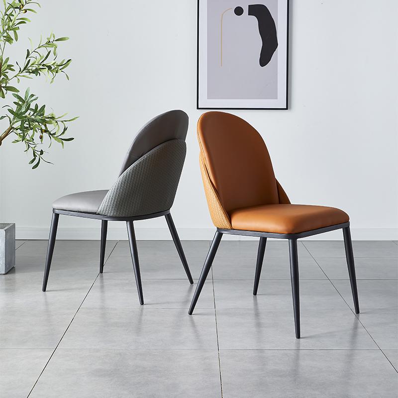 Nordic Style Kitchen Leather Dining Chair Armless Dining Chairs with Metal Legs Clearhalo ' kitchen&dining_furn' 'Dining Chairs' 'Dining Tables & Seating' 'dining_chair' 'furn' 'furn_dining_chair' 'Furniture' 'furniture_dining_chair' 'Kitchen & Dining Furniture' 'kitchen' 3468981