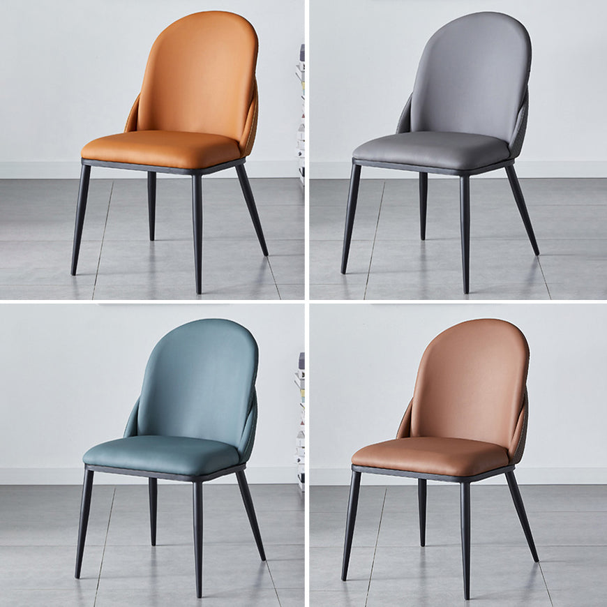 Nordic Style Kitchen Leather Dining Chair Armless Dining Chairs with Metal Legs Clearhalo ' kitchen&dining_furn' 'Dining Chairs' 'Dining Tables & Seating' 'dining_chair' 'furn' 'furn_dining_chair' 'Furniture' 'furniture_dining_chair' 'Kitchen & Dining Furniture' 'kitchen' 3468992