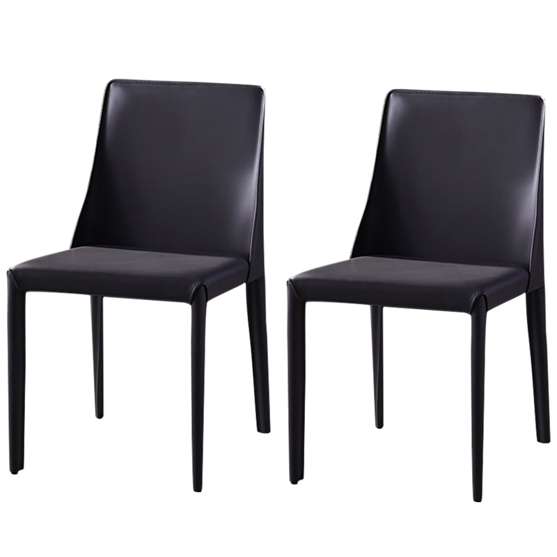 Modern Dining Room Armless Dining Chairs Multicolor Leather Side Chair Grey 2 Piece Set Clearhalo ' kitchen&dining_furn' 'Dining Chairs' 'Dining Tables & Seating' 'dining_chair' 'furn' 'furn_dining_chair' 'Furniture' 'furniture_dining_chair' 'Kitchen & Dining Furniture' 'kitchen' 3469003