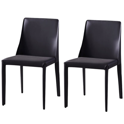 Modern Dining Room Armless Dining Chairs Multicolor Leather Side Chair Grey 2 Piece Set Clearhalo ' kitchen&dining_furn' 'Dining Chairs' 'Dining Tables & Seating' 'dining_chair' 'furn' 'furn_dining_chair' 'Furniture' 'furniture_dining_chair' 'Kitchen & Dining Furniture' 'kitchen' 3469003