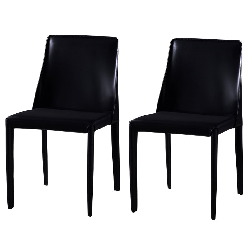 Modern Dining Room Armless Dining Chairs Multicolor Leather Side Chair Black 2 Piece Set Clearhalo ' kitchen&dining_furn' 'Dining Chairs' 'Dining Tables & Seating' 'dining_chair' 'furn' 'furn_dining_chair' 'Furniture' 'furniture_dining_chair' 'Kitchen & Dining Furniture' 'kitchen' 3469012
