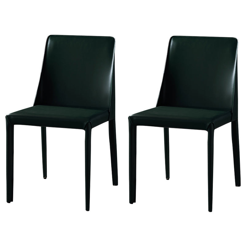 Modern Dining Room Armless Dining Chairs Multicolor Leather Side Chair Army Green 2 Piece Set Clearhalo ' kitchen&dining_furn' 'Dining Chairs' 'Dining Tables & Seating' 'dining_chair' 'furn' 'furn_dining_chair' 'Furniture' 'furniture_dining_chair' 'Kitchen & Dining Furniture' 'kitchen' 3469013