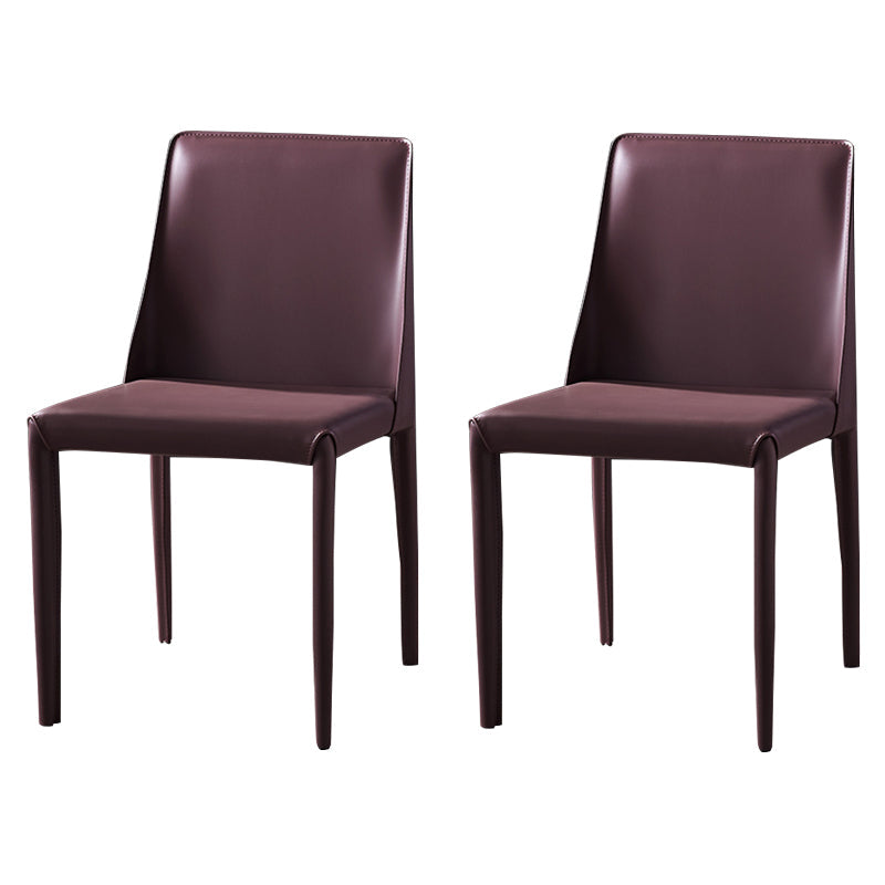 Modern Dining Room Armless Dining Chairs Multicolor Leather Side Chair Purple 2 Piece Set Clearhalo ' kitchen&dining_furn' 'Dining Chairs' 'Dining Tables & Seating' 'dining_chair' 'furn' 'furn_dining_chair' 'Furniture' 'furniture_dining_chair' 'Kitchen & Dining Furniture' 'kitchen' 3469016
