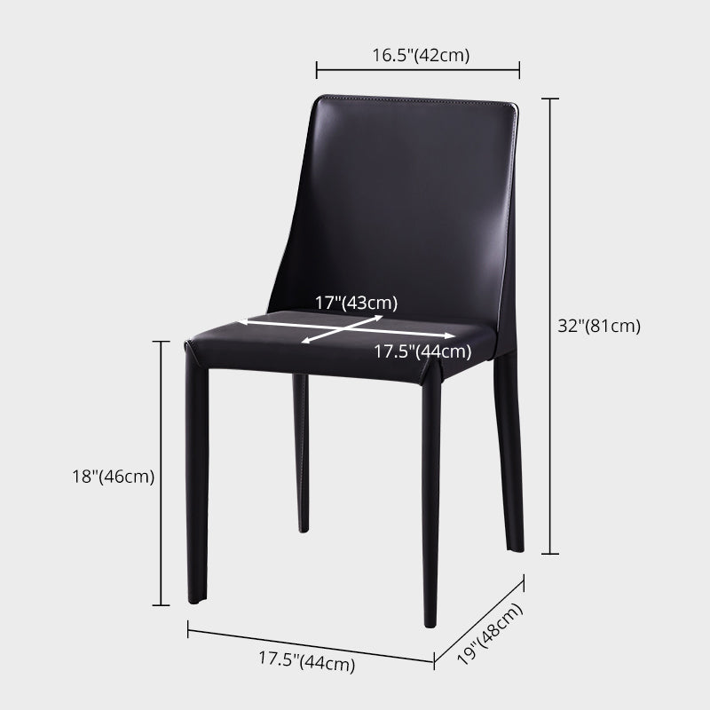 Modern Dining Room Armless Dining Chairs Multicolor Leather Side Chair Clearhalo ' kitchen&dining_furn' 'Dining Chairs' 'Dining Tables & Seating' 'dining_chair' 'furn' 'furn_dining_chair' 'Furniture' 'furniture_dining_chair' 'Kitchen & Dining Furniture' 'kitchen' 3469017