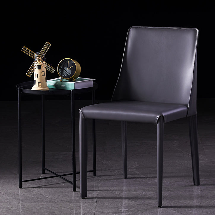 Modern Dining Room Armless Dining Chairs Multicolor Leather Side Chair Clearhalo ' kitchen&dining_furn' 'Dining Chairs' 'Dining Tables & Seating' 'dining_chair' 'furn' 'furn_dining_chair' 'Furniture' 'furniture_dining_chair' 'Kitchen & Dining Furniture' 'kitchen' 3469033