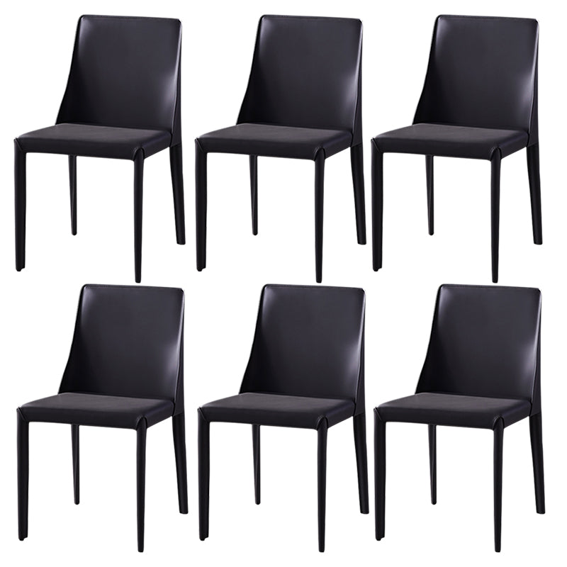 Modern Dining Room Armless Dining Chairs Multicolor Leather Side Chair Grey 6 Piece Set Clearhalo ' kitchen&dining_furn' 'Dining Chairs' 'Dining Tables & Seating' 'dining_chair' 'furn' 'furn_dining_chair' 'Furniture' 'furniture_dining_chair' 'Kitchen & Dining Furniture' 'kitchen' 3469035