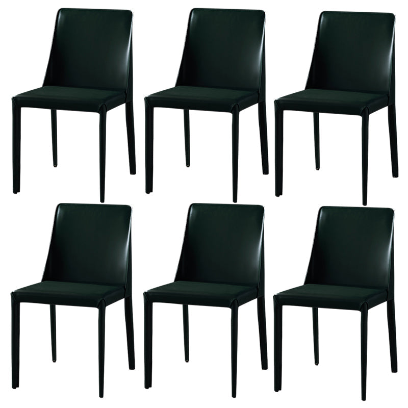 Modern Dining Room Armless Dining Chairs Multicolor Leather Side Chair Army Green 6 Piece Set Clearhalo ' kitchen&dining_furn' 'Dining Chairs' 'Dining Tables & Seating' 'dining_chair' 'furn' 'furn_dining_chair' 'Furniture' 'furniture_dining_chair' 'Kitchen & Dining Furniture' 'kitchen' 3469040