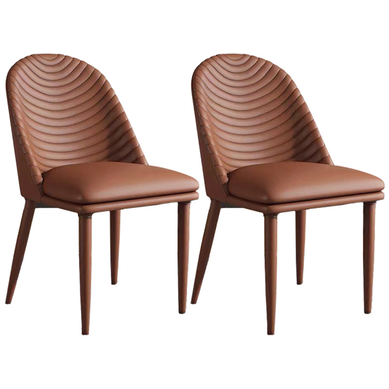 Metal Base Indoor Dining Chair 19'' Wide Parsons Leather Chair for Restaurant Coffee 2 Piece Set Clearhalo ' kitchen&dining_furn' 'Dining Chairs' 'Dining Tables & Seating' 'dining_chair' 'furn' 'furn_dining_chair' 'Furniture' 'furniture_dining_chair' 'Kitchen & Dining Furniture' 'kitchen' 3469043