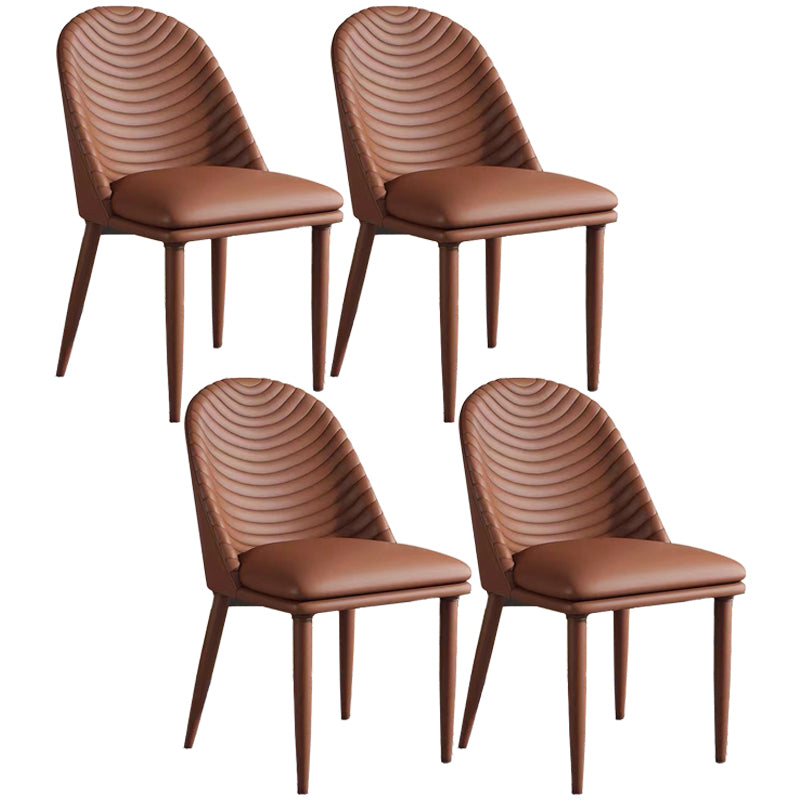 Metal Base Indoor Dining Chair 19'' Wide Parsons Leather Chair for Restaurant Coffee 4 Piece Set Clearhalo ' kitchen&dining_furn' 'Dining Chairs' 'Dining Tables & Seating' 'dining_chair' 'furn' 'furn_dining_chair' 'Furniture' 'furniture_dining_chair' 'Kitchen & Dining Furniture' 'kitchen' 3469044