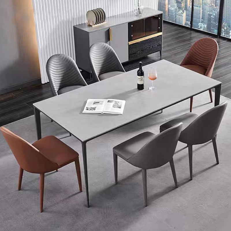 Metal Base Indoor Dining Chair 19'' Wide Parsons Leather Chair for Restaurant Clearhalo ' kitchen&dining_furn' 'Dining Chairs' 'Dining Tables & Seating' 'dining_chair' 'furn' 'furn_dining_chair' 'Furniture' 'furniture_dining_chair' 'Kitchen & Dining Furniture' 'kitchen' 3469045