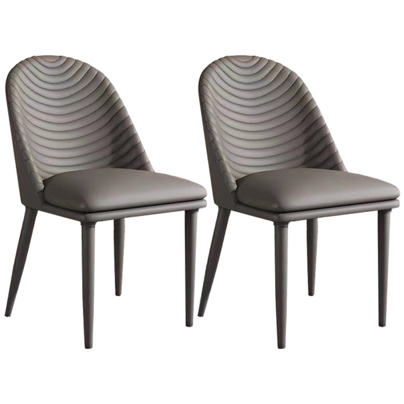 Metal Base Indoor Dining Chair 19'' Wide Parsons Leather Chair for Restaurant Grey 2 Piece Set Clearhalo ' kitchen&dining_furn' 'Dining Chairs' 'Dining Tables & Seating' 'dining_chair' 'furn' 'furn_dining_chair' 'Furniture' 'furniture_dining_chair' 'Kitchen & Dining Furniture' 'kitchen' 3469054