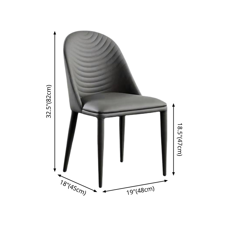 Metal Base Indoor Dining Chair 19'' Wide Parsons Leather Chair for Restaurant Clearhalo ' kitchen&dining_furn' 'Dining Chairs' 'Dining Tables & Seating' 'dining_chair' 'furn' 'furn_dining_chair' 'Furniture' 'furniture_dining_chair' 'Kitchen & Dining Furniture' 'kitchen' 3469056