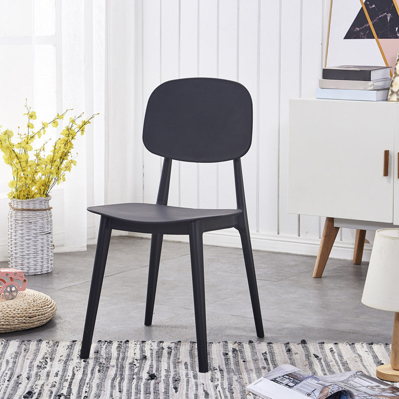 Plastic Dining Chairs Modern Kitchen Side Chair 16'' Wide Open Back Side Chair Black 1 Piece Clearhalo ' kitchen&dining_furn' 'Dining Chairs' 'Dining Tables & Seating' 'dining_chair' 'furn' 'furn_dining_chair' 'Furniture' 'furniture_dining_chair' 'Kitchen & Dining Furniture' 'kitchen' 3469066
