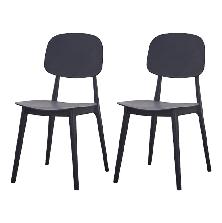 Plastic Dining Chairs Modern Kitchen Side Chair 16'' Wide Open Back Side Chair Black 2 Piece Set Clearhalo ' kitchen&dining_furn' 'Dining Chairs' 'Dining Tables & Seating' 'dining_chair' 'furn' 'furn_dining_chair' 'Furniture' 'furniture_dining_chair' 'Kitchen & Dining Furniture' 'kitchen' 3469067