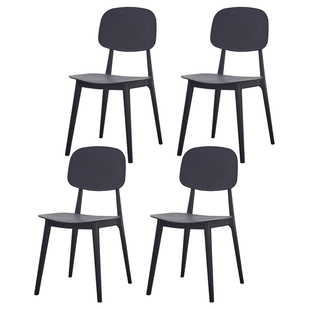 Plastic Dining Chairs Modern Kitchen Side Chair 16'' Wide Open Back Side Chair Black 4 Piece Set Clearhalo ' kitchen&dining_furn' 'Dining Chairs' 'Dining Tables & Seating' 'dining_chair' 'furn' 'furn_dining_chair' 'Furniture' 'furniture_dining_chair' 'Kitchen & Dining Furniture' 'kitchen' 3469070