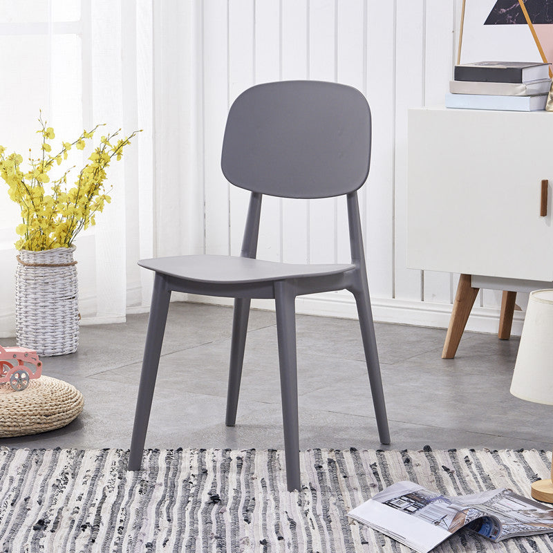 Plastic Dining Chairs Modern Kitchen Side Chair 16'' Wide Open Back Side Chair Grey 1 Piece Clearhalo ' kitchen&dining_furn' 'Dining Chairs' 'Dining Tables & Seating' 'dining_chair' 'furn' 'furn_dining_chair' 'Furniture' 'furniture_dining_chair' 'Kitchen & Dining Furniture' 'kitchen' 3469072