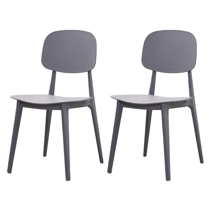 Plastic Dining Chairs Modern Kitchen Side Chair 16'' Wide Open Back Side Chair Grey 2 Piece Set Clearhalo ' kitchen&dining_furn' 'Dining Chairs' 'Dining Tables & Seating' 'dining_chair' 'furn' 'furn_dining_chair' 'Furniture' 'furniture_dining_chair' 'Kitchen & Dining Furniture' 'kitchen' 3469074