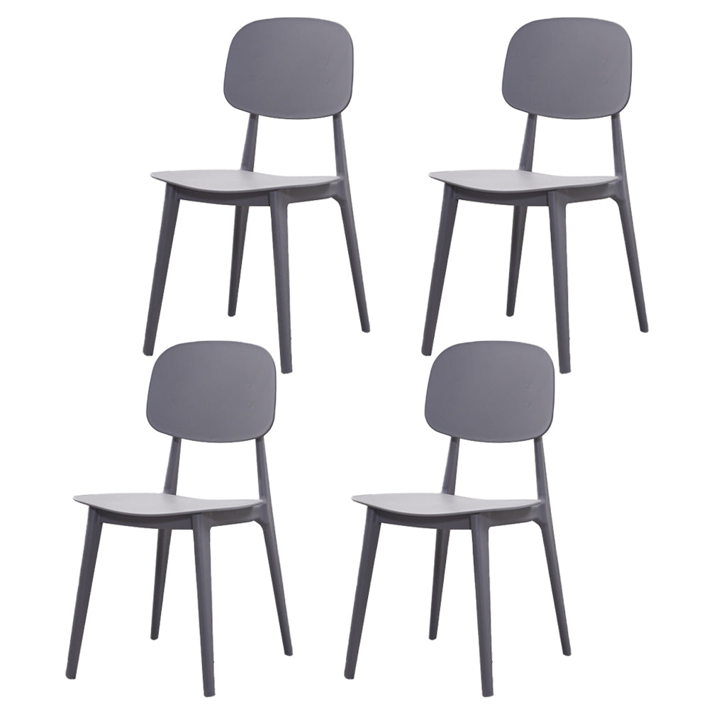 Plastic Dining Chairs Modern Kitchen Side Chair 16'' Wide Open Back Side Chair Grey 4 Piece Set Clearhalo ' kitchen&dining_furn' 'Dining Chairs' 'Dining Tables & Seating' 'dining_chair' 'furn' 'furn_dining_chair' 'Furniture' 'furniture_dining_chair' 'Kitchen & Dining Furniture' 'kitchen' 3469076