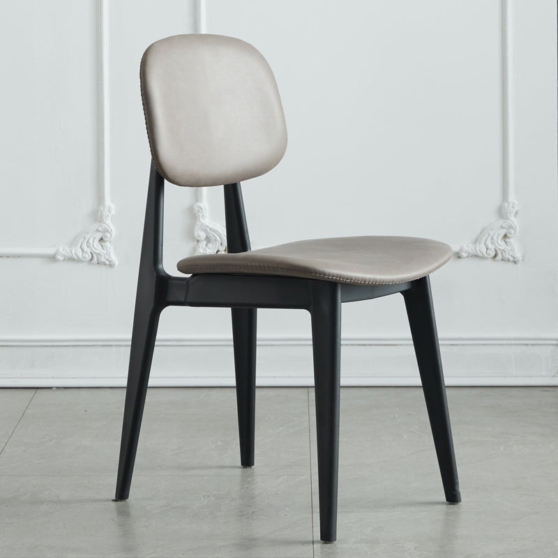 Plastic Dining Chairs Modern Kitchen Side Chair 16'' Wide Open Back Side Chair Dark Gray 1 Piece Clearhalo ' kitchen&dining_furn' 'Dining Chairs' 'Dining Tables & Seating' 'dining_chair' 'furn' 'furn_dining_chair' 'Furniture' 'furniture_dining_chair' 'Kitchen & Dining Furniture' 'kitchen' 3469077