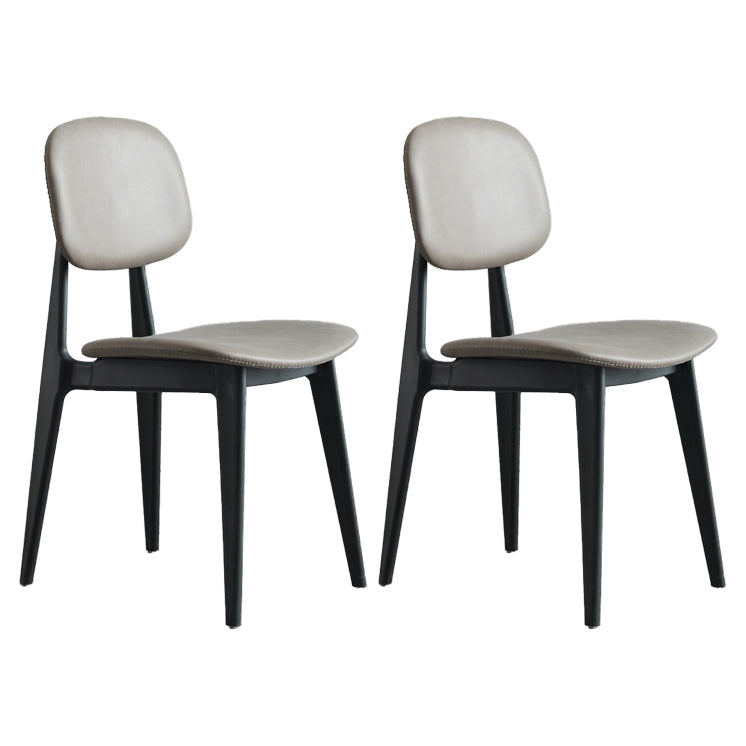 Plastic Dining Chairs Modern Kitchen Side Chair 16'' Wide Open Back Side Chair Dark Gray 2 Piece Set Clearhalo ' kitchen&dining_furn' 'Dining Chairs' 'Dining Tables & Seating' 'dining_chair' 'furn' 'furn_dining_chair' 'Furniture' 'furniture_dining_chair' 'Kitchen & Dining Furniture' 'kitchen' 3469080