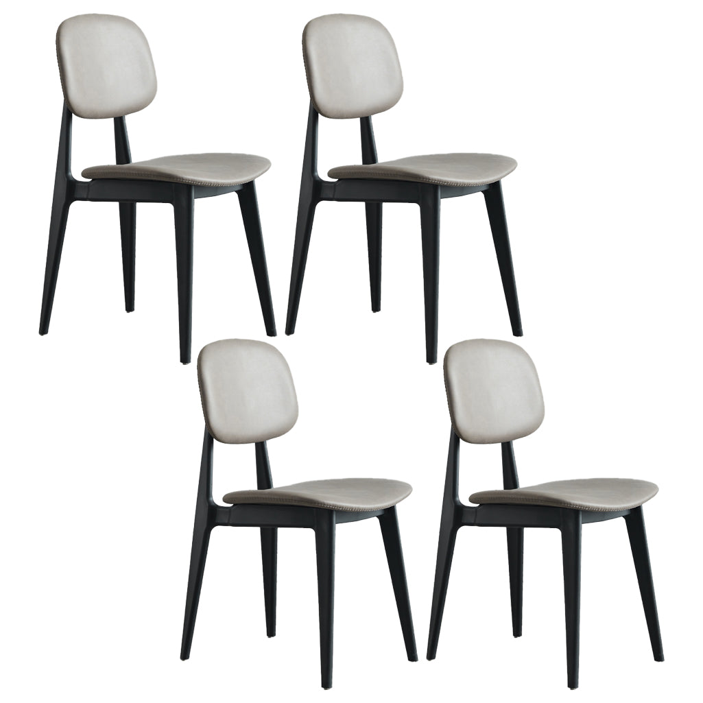 Plastic Dining Chairs Modern Kitchen Side Chair 16'' Wide Open Back Side Chair Dark Gray 4 Piece Set Clearhalo ' kitchen&dining_furn' 'Dining Chairs' 'Dining Tables & Seating' 'dining_chair' 'furn' 'furn_dining_chair' 'Furniture' 'furniture_dining_chair' 'Kitchen & Dining Furniture' 'kitchen' 3469081
