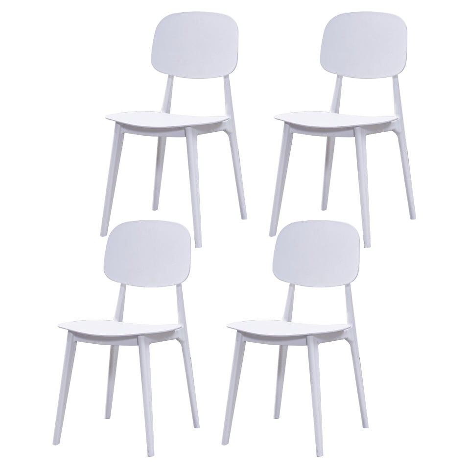 Plastic Dining Chairs Modern Kitchen Side Chair 16'' Wide Open Back Side Chair White 4 Piece Set Clearhalo ' kitchen&dining_furn' 'Dining Chairs' 'Dining Tables & Seating' 'dining_chair' 'furn' 'furn_dining_chair' 'Furniture' 'furniture_dining_chair' 'Kitchen & Dining Furniture' 'kitchen' 3469088
