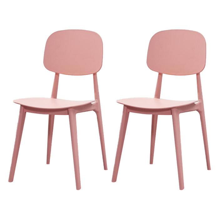 Plastic Dining Chairs Modern Kitchen Side Chair 16'' Wide Open Back Side Chair Pink 2 Piece Set Clearhalo ' kitchen&dining_furn' 'Dining Chairs' 'Dining Tables & Seating' 'dining_chair' 'furn' 'furn_dining_chair' 'Furniture' 'furniture_dining_chair' 'Kitchen & Dining Furniture' 'kitchen' 3469090