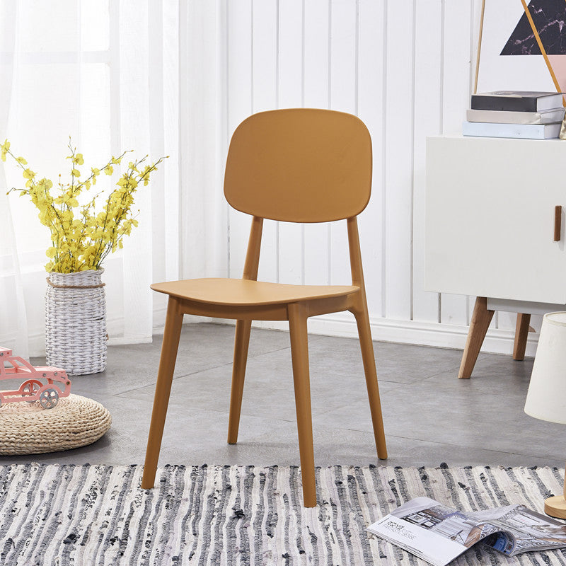 Plastic Dining Chairs Modern Kitchen Side Chair 16'' Wide Open Back Side Chair Yellow 1 Piece Clearhalo ' kitchen&dining_furn' 'Dining Chairs' 'Dining Tables & Seating' 'dining_chair' 'furn' 'furn_dining_chair' 'Furniture' 'furniture_dining_chair' 'Kitchen & Dining Furniture' 'kitchen' 3469092