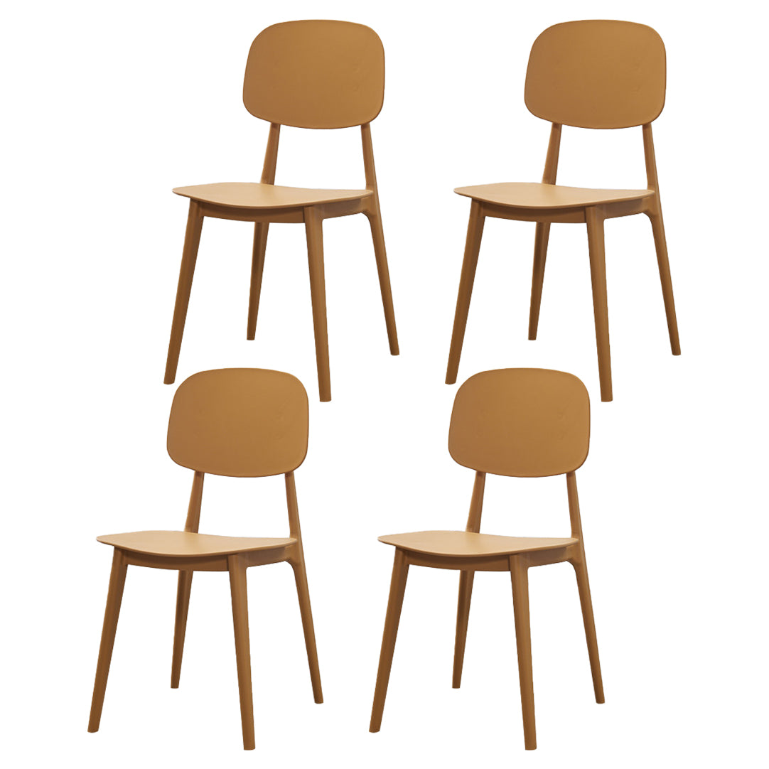 Plastic Dining Chairs Modern Kitchen Side Chair 16'' Wide Open Back Side Chair Yellow 4 Piece Set Clearhalo ' kitchen&dining_furn' 'Dining Chairs' 'Dining Tables & Seating' 'dining_chair' 'furn' 'furn_dining_chair' 'Furniture' 'furniture_dining_chair' 'Kitchen & Dining Furniture' 'kitchen' 3469094