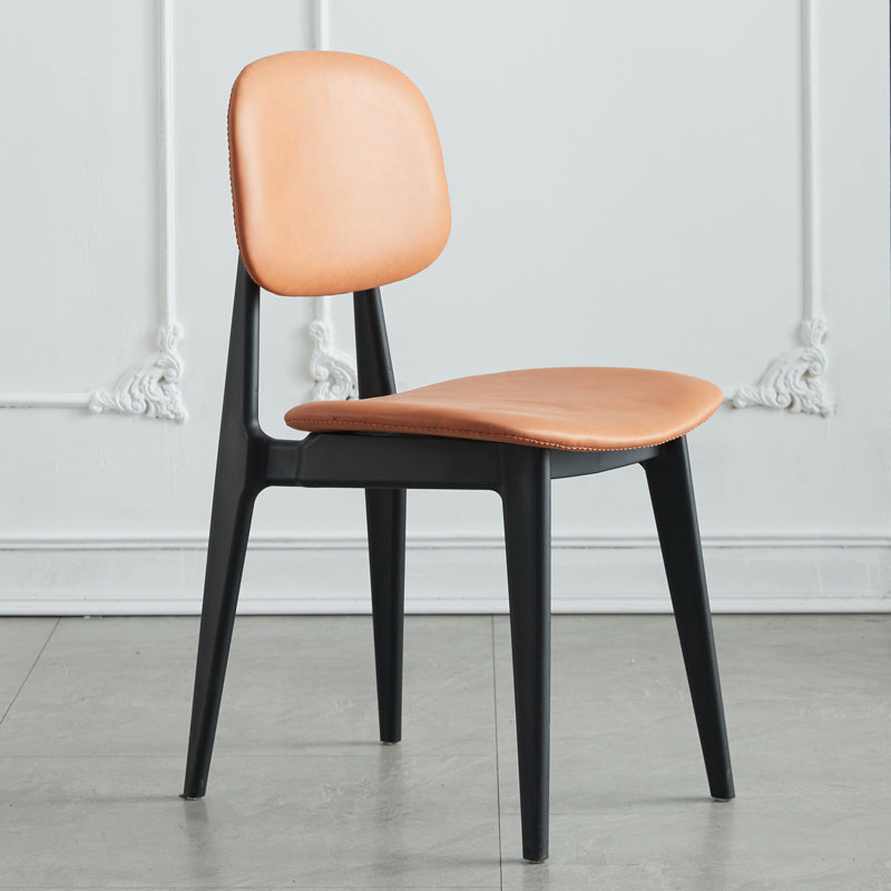 Plastic Dining Chairs Modern Kitchen Side Chair 16'' Wide Open Back Side Chair Orange 1 Piece Clearhalo ' kitchen&dining_furn' 'Dining Chairs' 'Dining Tables & Seating' 'dining_chair' 'furn' 'furn_dining_chair' 'Furniture' 'furniture_dining_chair' 'Kitchen & Dining Furniture' 'kitchen' 3469095