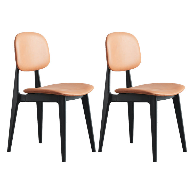 Plastic Dining Chairs Modern Kitchen Side Chair 16'' Wide Open Back Side Chair Orange 2 Piece Set Clearhalo ' kitchen&dining_furn' 'Dining Chairs' 'Dining Tables & Seating' 'dining_chair' 'furn' 'furn_dining_chair' 'Furniture' 'furniture_dining_chair' 'Kitchen & Dining Furniture' 'kitchen' 3469096