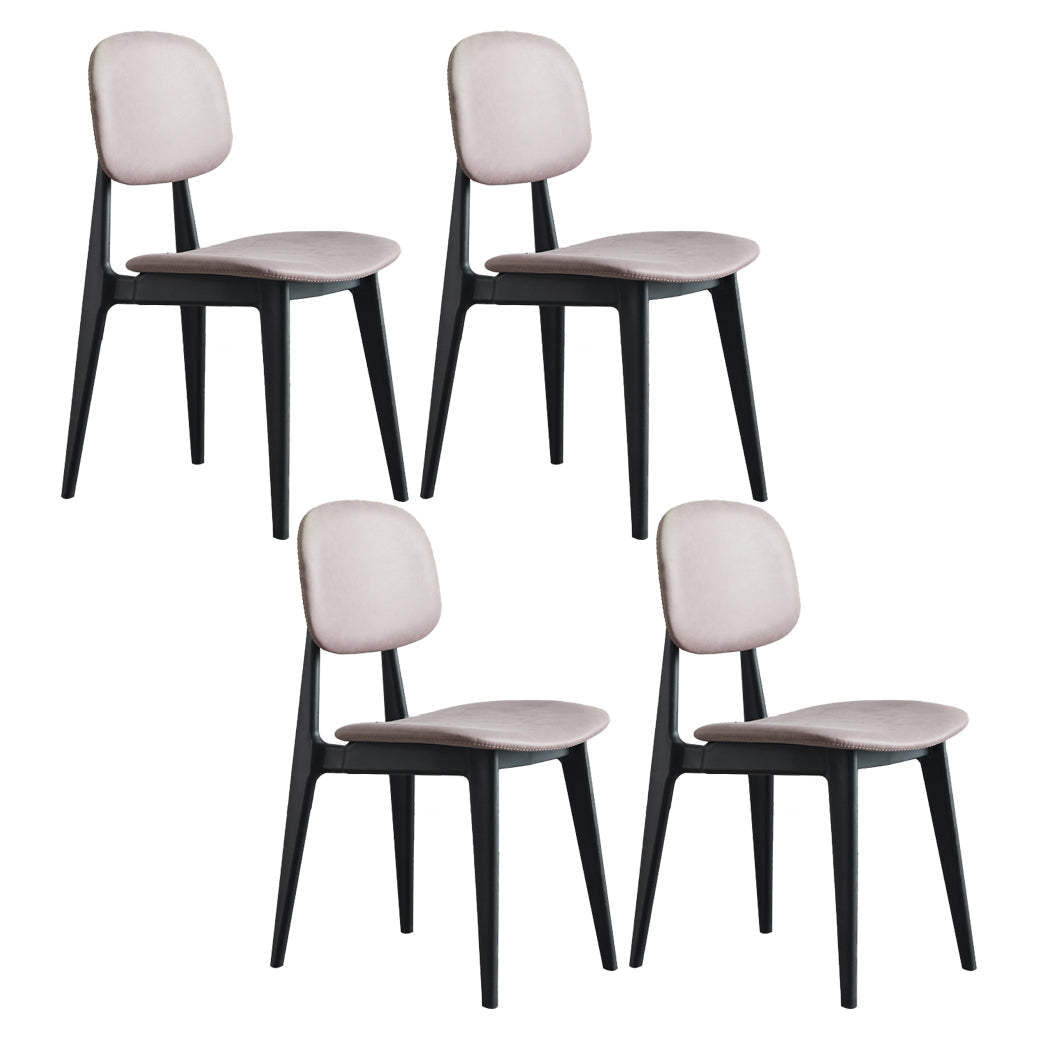 Plastic Dining Chairs Modern Kitchen Side Chair 16'' Wide Open Back Side Chair Purple 4 Piece Set Clearhalo ' kitchen&dining_furn' 'Dining Chairs' 'Dining Tables & Seating' 'dining_chair' 'furn' 'furn_dining_chair' 'Furniture' 'furniture_dining_chair' 'Kitchen & Dining Furniture' 'kitchen' 3469103
