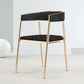 Metal Open Back Dining Side Chair Glam Style Dining Arm Chair for Home Black 1 Piece Brass Gold Clearhalo ' kitchen&dining_furn' 'Dining Chairs' 'Dining Tables & Seating' 'dining_chair' 'furn' 'furn_dining_chair' 'Furniture' 'furniture_dining_chair' 'Kitchen & Dining Furniture' 'kitchen' 3469135
