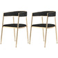 Metal Open Back Dining Side Chair Glam Style Dining Arm Chair for Home Black 2 Piece Set Brass Gold Clearhalo ' kitchen&dining_furn' 'Dining Chairs' 'Dining Tables & Seating' 'dining_chair' 'furn' 'furn_dining_chair' 'Furniture' 'furniture_dining_chair' 'Kitchen & Dining Furniture' 'kitchen' 3469136